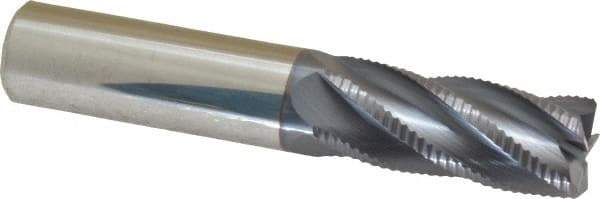 Accupro - 5/8" Diam, Fine Pitch, 1-1/2" LOC, 5 Flute Solid Carbide Roughing Square End Mill - AlTiN Finish, 3-1/2" OAL, 5/8" Shank Diam, Single End, 30° Helix - Americas Industrial Supply