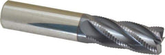 Accupro - 5/8" Diam, Fine Pitch, 1-1/2" LOC, 5 Flute Solid Carbide Roughing Square End Mill - AlTiN Finish, 3-1/2" OAL, 5/8" Shank Diam, Single End, 30° Helix - Americas Industrial Supply