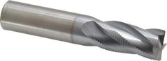 Accupro - 3/4" Diam, Fine Pitch, 1-5/8" LOC, 4 Flute Solid Carbide Roughing Square End Mill - TiCN Finish, 4" OAL, 3/4" Shank Diam, Single End, 30° Helix - Americas Industrial Supply