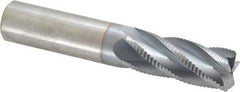 Accupro - 5/8" Diam, Fine Pitch, 1-1/2" LOC, 5 Flute Solid Carbide Roughing Square End Mill - TiCN Finish, 3-1/2" OAL, 5/8" Shank Diam, Single End, 30° Helix - Americas Industrial Supply