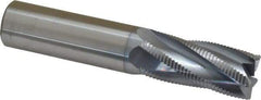 Accupro - 3/4" Diam, Fine Pitch, 1-5/8" LOC, 5 Flute Solid Carbide Roughing Square End Mill - TiCN Finish, 4" OAL, 3/4" Shank Diam, Single End, 30° Helix - Americas Industrial Supply