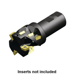 Kennametal - 2" Cut Diam, 1.691" Max Depth of Cut, 1-1/4" Shank Diam, 4.53" OAL, Indexable Square Shoulder Helical End Mill - SD.T 43.. Inserts, Weldon Shank, Through Coolant - Americas Industrial Supply