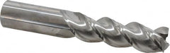 Niagara Cutter - 1", 3-1/4" LOC, 1" Shank Diam, 6" OAL, 3 Flute, Solid Carbide Square End Mill - Single End, Uncoated, Spiral Flute, 45° Helix, Centercutting, Right Hand Cut, Right Hand Flute, Series A345 - Americas Industrial Supply