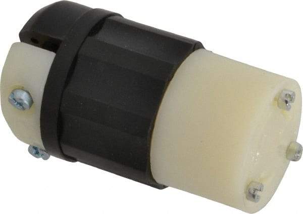 Leviton - 125 VAC, 20 Amp, L5-30R Configuration, Industrial Grade, Self Grounding Connector - 1 Phase, 2 Poles, 0.385 to 0.86 Inch Cord Diameter - Americas Industrial Supply