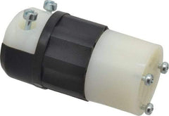 Leviton - 125 VAC, 15 Amp, 5-15R NEMA, Straight, Self Grounding, Industrial Grade Connector - 2 Pole, 3 Wire, 1 Phase, Nylon, Black, White - Americas Industrial Supply