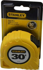 Stanley - 30' x 1" Yellow Blade Tape Measure - 1/16" Graduation, Inch Graduation Style, Yellow Case - Americas Industrial Supply