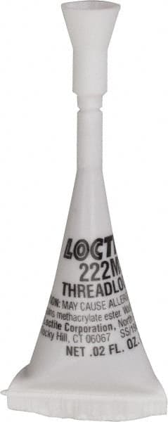 Loctite - 0.5 mL, Purple, Low Strength Liquid Threadlocker - Series 222MS, 24 hr Full Cure Time, Hand Tool Removal - Americas Industrial Supply