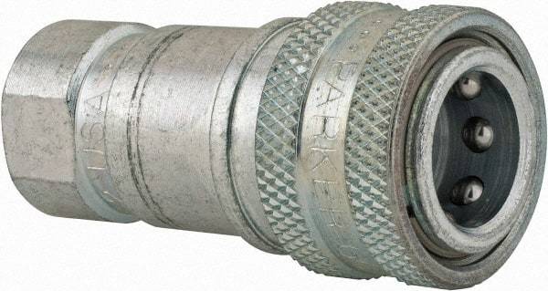 Parker - 1/4 NPTF Steel Hydraulic Hose Female Pipe Thread Coupler - 5,000 psi - Americas Industrial Supply
