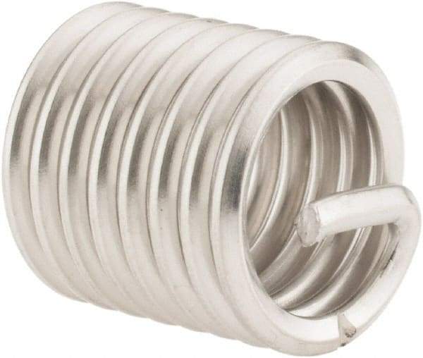 Recoil - 1/2-13 UNC, 3/4" OAL, Free Running Helical Insert - 7-7/8 Free Coils, Tanged, Stainless Steel, Bright Finish, 1-1/2D Insert Length - Americas Industrial Supply