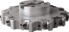 Seco - Shell Mount Connection, 0.63" Cutting Width, 2.209" Depth of Cut, 8" Cutter Diam, 1-1/2" Hole Diam, 12 Tooth Indexable Slotting Cutter - R335.25 Toolholder, XNHQ, LNHQ Insert, Right Hand Cutting Direction - Americas Industrial Supply