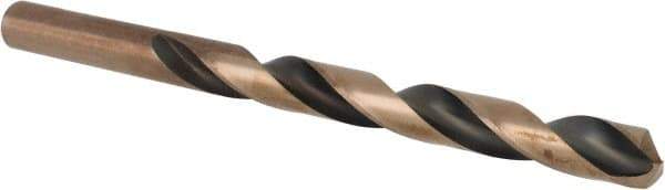 Made in USA - 5/16" 135° High Speed Steel Jobber Drill - Oxide/Gold Finish, Right Hand Cut, Spiral Flute, Straight Shank, 4-1/2" OAL, Split Point - Americas Industrial Supply