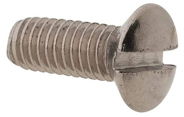 Value Collection - M3x0.50 Metric Coarse, 8mm OAL Slotted Drive Machine Screw - Oval Head, Grade 18-8 & A2 Stainless Steel, Uncoated, Without Washer - Americas Industrial Supply