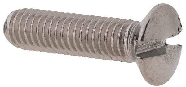 Value Collection - M3x0.50 Metric Coarse, 12mm OAL Slotted Drive Machine Screw - Oval Head, Grade 18-8 & A2 Stainless Steel, Uncoated, Without Washer - Americas Industrial Supply