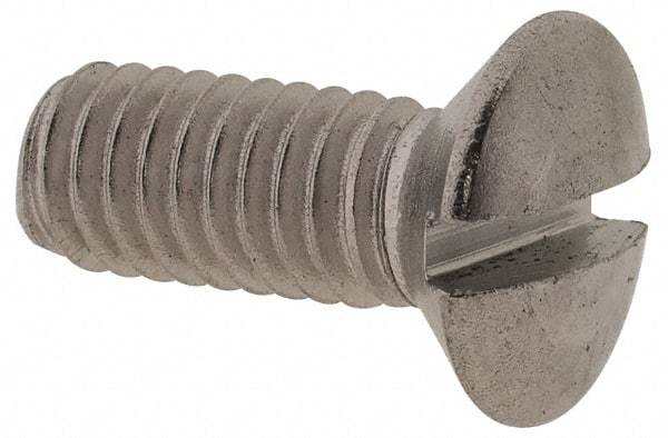 Value Collection - M4x0.70 Metric Coarse, 10mm OAL Slotted Drive Machine Screw - Oval Head, Grade 18-8 & A2 Stainless Steel, Uncoated, Without Washer - Americas Industrial Supply