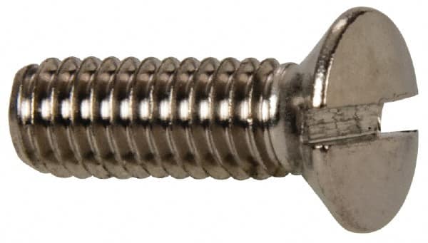 Value Collection - M4x0.70 Metric Coarse, 12mm OAL Slotted Drive Machine Screw - Oval Head, Grade 18-8 & A2 Stainless Steel, Uncoated, Without Washer - Americas Industrial Supply