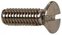 Value Collection - M4x0.70 Metric Coarse, 12mm OAL Slotted Drive Machine Screw - Oval Head, Grade 18-8 & A2 Stainless Steel, Uncoated, Without Washer - Americas Industrial Supply