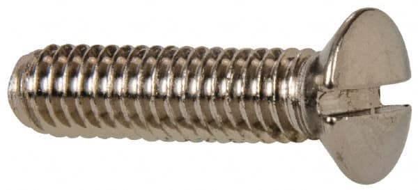 Value Collection - M4x0.70 Metric Coarse, 16mm OAL Slotted Drive Machine Screw - Oval Head, Grade 18-8 & A2 Stainless Steel, Uncoated, Without Washer - Americas Industrial Supply