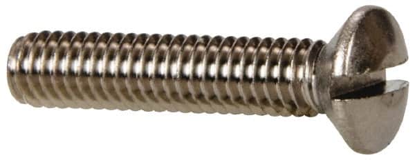 Value Collection - M4x0.70 Metric Coarse, 20mm OAL Slotted Drive Machine Screw - Oval Head, Grade 18-8 & A2 Stainless Steel, Uncoated, Without Washer - Americas Industrial Supply