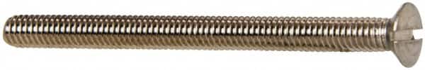 Value Collection - M4x0.70 Metric Coarse, 50mm OAL Slotted Drive Machine Screw - Oval Head, Grade 18-8 & A2 Stainless Steel, Uncoated, Without Washer - Americas Industrial Supply