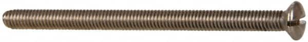 Value Collection - M4x0.70 Metric Coarse, 60mm OAL Slotted Drive Machine Screw - Oval Head, Grade 18-8 & A2 Stainless Steel, Uncoated, Without Washer - Americas Industrial Supply