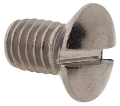 Value Collection - M5x0.80 Metric Coarse, 8mm OAL Slotted Drive Machine Screw - Oval Head, Grade 18-8 & A2 Stainless Steel, Uncoated, Without Washer - Americas Industrial Supply