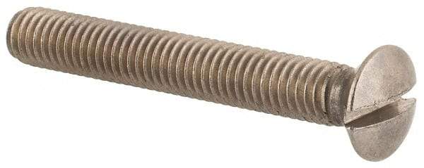 Value Collection - M5x0.80 Metric Coarse, 35mm OAL Slotted Drive Machine Screw - Oval Head, Grade 18-8 & A2 Stainless Steel, Uncoated, Without Washer - Americas Industrial Supply