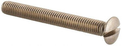 Value Collection - M5x0.80 Metric Coarse, 45mm OAL Slotted Drive Machine Screw - Oval Head, Grade 18-8 & A2 Stainless Steel, Uncoated, Without Washer - Americas Industrial Supply
