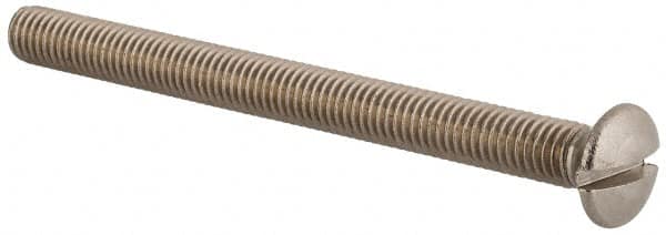 Value Collection - M5x0.80 Metric Coarse, 60mm OAL Slotted Drive Machine Screw - Oval Head, Grade 18-8 & A2 Stainless Steel, Uncoated, Without Washer - Americas Industrial Supply