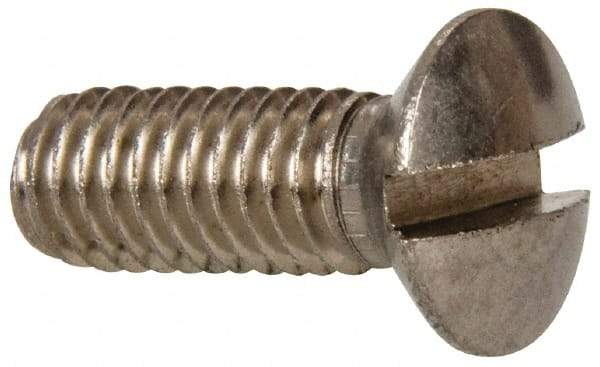 Value Collection - M6x1.00 Metric Coarse, 16mm OAL Slotted Drive Machine Screw - Oval Head, Grade 18-8 & A2 Stainless Steel, Uncoated, Without Washer - Americas Industrial Supply