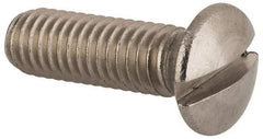 Value Collection - M6x1.00 Metric Coarse, 20mm OAL Slotted Drive Machine Screw - Oval Head, Grade 18-8 & A2 Stainless Steel, Uncoated, Without Washer - Americas Industrial Supply