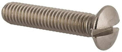Value Collection - M6x1.00 Metric Coarse, 30mm OAL Slotted Drive Machine Screw - Oval Head, Grade 18-8 & A2 Stainless Steel, Uncoated, Without Washer - Americas Industrial Supply