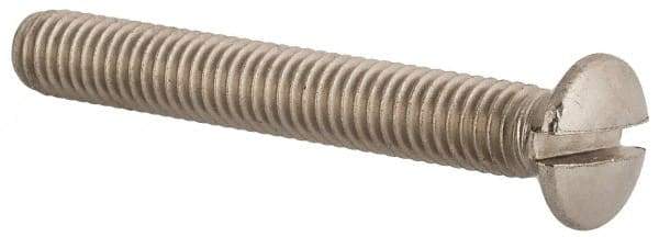 Value Collection - M6x1.00 Metric Coarse, 45mm OAL Slotted Drive Machine Screw - Oval Head, Grade 18-8 & A2 Stainless Steel, Uncoated, Without Washer - Americas Industrial Supply