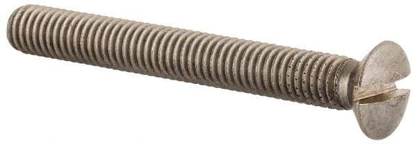 Value Collection - M6x1.00 Metric Coarse, 50mm OAL Slotted Drive Machine Screw - Oval Head, Grade 18-8 & A2 Stainless Steel, Uncoated, Without Washer - Americas Industrial Supply