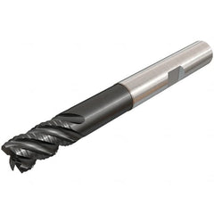 Iscar - 10mm Diam, Coarse Pitch, 15mm LOC, 4 Flute Solid Carbide 45° Corner Chamfer Roughing End Mill - TiAlN Finish, 80mm OAL, 10mm Shank Diam, Single End, Centercutting, 45° Helix - Americas Industrial Supply