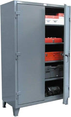 Strong Hold - 4 Shelf 6 Bin Locking Storage Cabinet - Steel, 48" Wide x 24" Deep x 72" High, Dark Gray - Americas Industrial Supply
