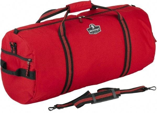Ergodyne - 2 Pocket, 2,600 Cubic Inch, 600D Nylon Empty Duffel Bag - 23 Inch Wide x 11 Inch Deep x 12 Inch High, Red, Model No. 5020 - Americas Industrial Supply