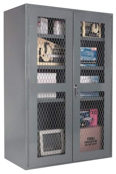 Durham - 3 Shelf Visible Storage Cabinet - Steel, 36" Wide x 24" Deep x 72" High, Gray - Americas Industrial Supply