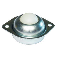 Ball Transfers; Base Shape: Round; Working Orientation: Ball up; Mount Type: Flange; Load Capacity (Lb.): 35; Mount Height: 0.75 in; Housing Diameter: 1.688; Overall Diameter: 1.750; Mounting Hole Diameter: 0.2188; Flange Width: 2.7500; Housing Finish: Ga