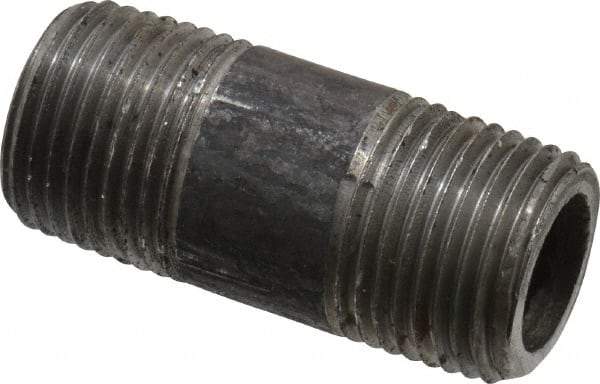 Value Collection - Schedule 80, 3/8" Diam x 1-1/2" Long Black Pipe Nipple - Threaded - Americas Industrial Supply