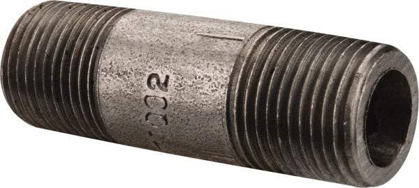 Value Collection - Schedule 80, 3/8" Diam x 2" Long Black Pipe Nipple - Threaded - Americas Industrial Supply