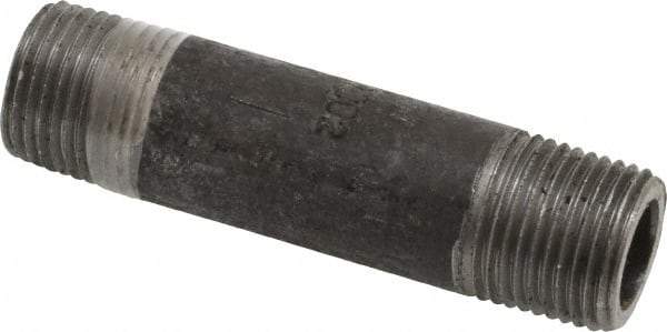 Value Collection - Schedule 80, 3/8" Diam x 2-1/2" Long Black Pipe Nipple - Threaded - Americas Industrial Supply