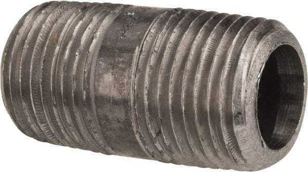 Value Collection - Schedule 80, 1/2" Diam x 1-1/2" Long Black Pipe Nipple - Threaded - Americas Industrial Supply