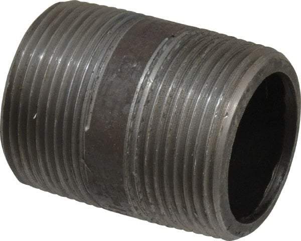 Value Collection - Schedule 80, 1-1/4" Diam x 2" Long Black Pipe Nipple - Threaded - Americas Industrial Supply