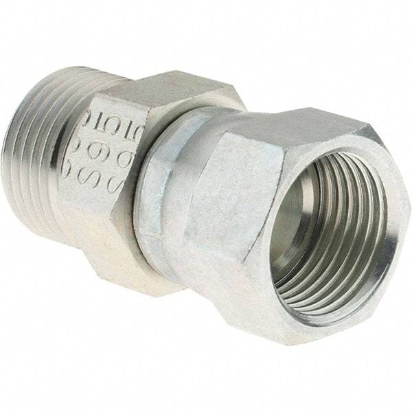 Parker - 1/2" Tube OD, 37° Steel Flared Tube Adapter - 1/2 Female Flare Swivel x ORFS Ends - Americas Industrial Supply