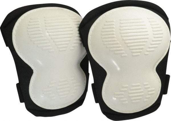 PRO-SAFE - Size Universal, Hook & Loop Straps, Hard Protective Cap, Knee Pad - Foam Padding, Black (White Cap), 2 Elastic Straps, Rubber Cover - Americas Industrial Supply