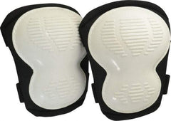 PRO-SAFE - Size Universal, Hook & Loop Straps, Hard Protective Cap, Knee Pad - Foam Padding, Black (White Cap), 2 Elastic Straps, Rubber Cover - Americas Industrial Supply
