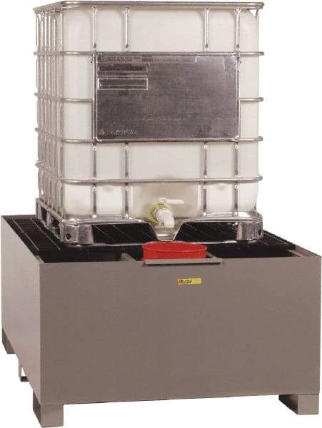Little Giant - 400 Gallon Steel IBC Sump - 76 Inch Long x 51 Inch Wide x 29 Inch High, 1 Tote, 10,000 Lbs. Load Capacity, Include Pail Holder Shelf - Americas Industrial Supply