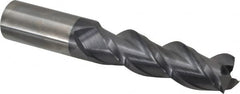 ProMax - 1", 3-3/8" LOC, 1" Shank Diam, 6" OAL, 3 Flute, Solid Carbide Square End Mill - Single End, AlTiN Finish, Spiral Flute, 40° Helix, Centercutting, Right Hand Cut, Right Hand Flute, Series 109 - Americas Industrial Supply
