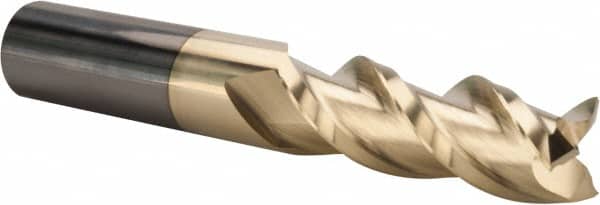 ProMax - 5/8", 1-3/4" LOC, 5/8" Shank Diam, 4" OAL, 3 Flute, Solid Carbide Square End Mill - Single End, ZrN Finish, Spiral Flute, 40° Helix, Centercutting, Right Hand Cut, Right Hand Flute, Series 109 - Americas Industrial Supply