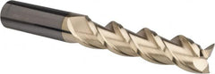 ProMax - 3/4", 3-1/4" LOC, 3/4" Shank Diam, 6" OAL, 3 Flute, Solid Carbide Square End Mill - Single End, ZrN Finish, Spiral Flute, 40° Helix, Centercutting, Right Hand Cut, Right Hand Flute, Series 109 - Americas Industrial Supply